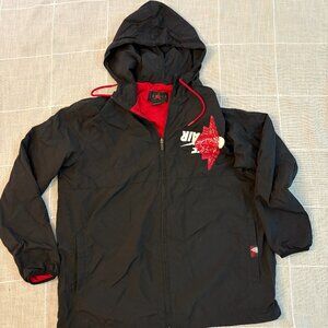 Air Jordan Wings Graphic Windbreaker — Black/Red — Hooded — Size Large